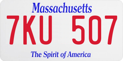 MA license plate 7KU507