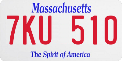 MA license plate 7KU510