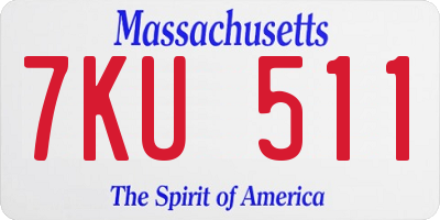 MA license plate 7KU511