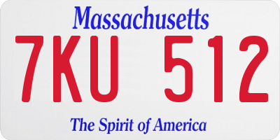 MA license plate 7KU512