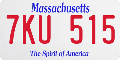 MA license plate 7KU515