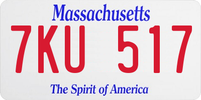 MA license plate 7KU517