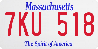 MA license plate 7KU518