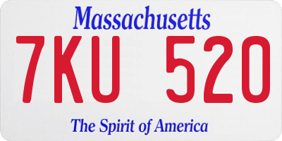 MA license plate 7KU520