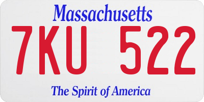 MA license plate 7KU522