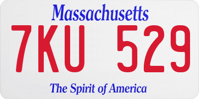 MA license plate 7KU529
