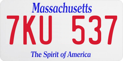 MA license plate 7KU537