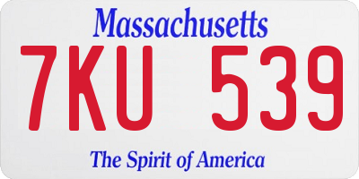 MA license plate 7KU539