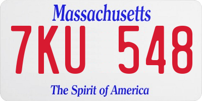 MA license plate 7KU548
