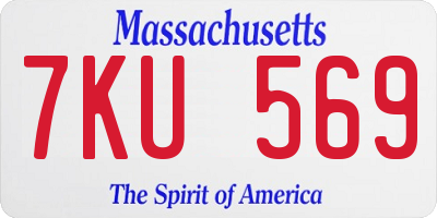 MA license plate 7KU569