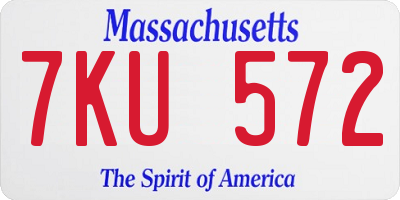 MA license plate 7KU572