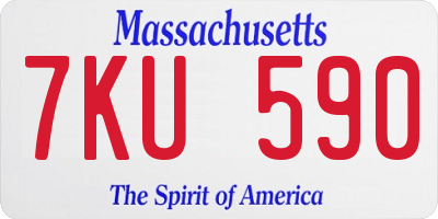 MA license plate 7KU590