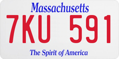 MA license plate 7KU591