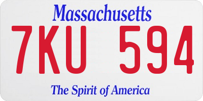 MA license plate 7KU594