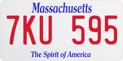 MA license plate 7KU595