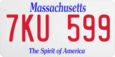MA license plate 7KU599
