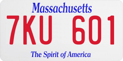 MA license plate 7KU601
