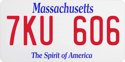 MA license plate 7KU606