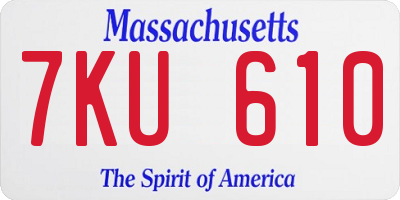 MA license plate 7KU610