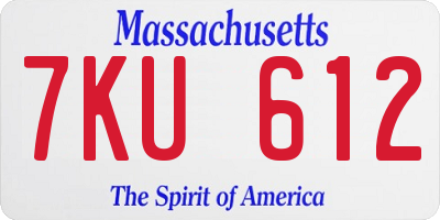 MA license plate 7KU612
