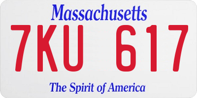MA license plate 7KU617