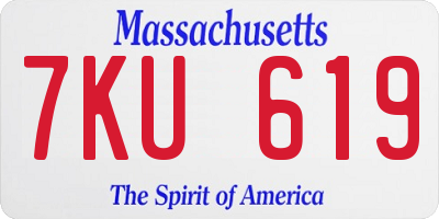 MA license plate 7KU619