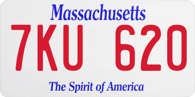 MA license plate 7KU620
