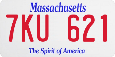 MA license plate 7KU621