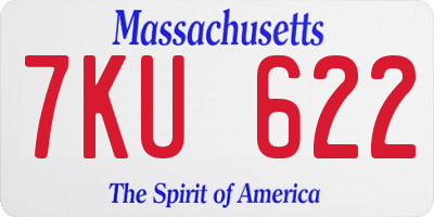MA license plate 7KU622