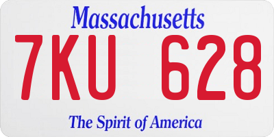 MA license plate 7KU628