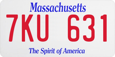 MA license plate 7KU631