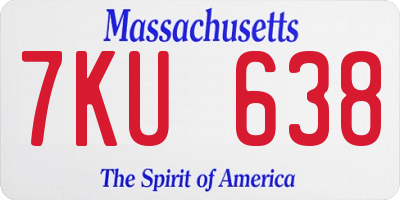 MA license plate 7KU638