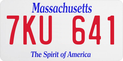 MA license plate 7KU641