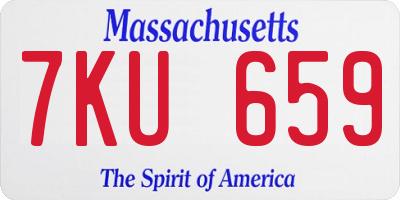 MA license plate 7KU659