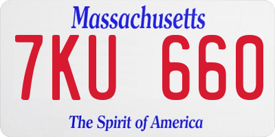 MA license plate 7KU660