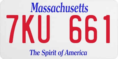 MA license plate 7KU661