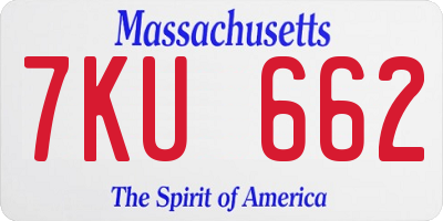 MA license plate 7KU662