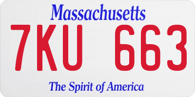 MA license plate 7KU663