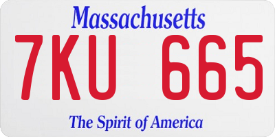 MA license plate 7KU665