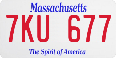 MA license plate 7KU677