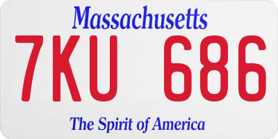MA license plate 7KU686