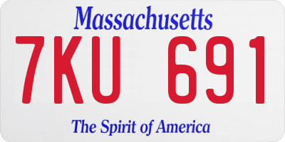 MA license plate 7KU691