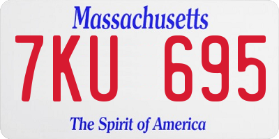 MA license plate 7KU695