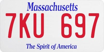 MA license plate 7KU697