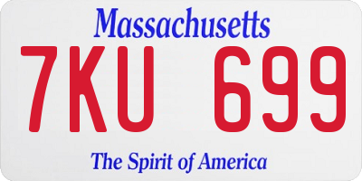 MA license plate 7KU699