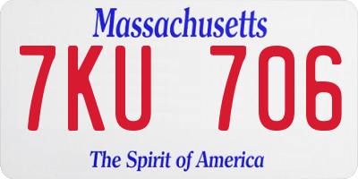 MA license plate 7KU706