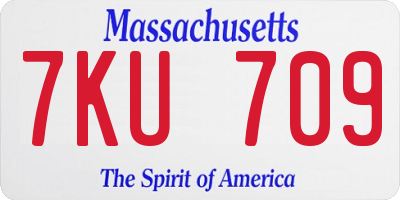 MA license plate 7KU709