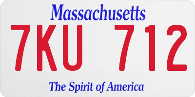 MA license plate 7KU712