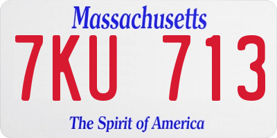 MA license plate 7KU713