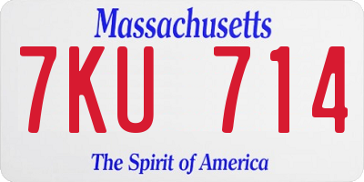 MA license plate 7KU714